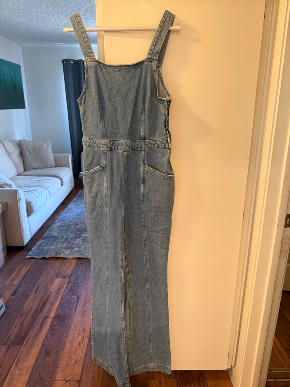 Free people denim overalls super cute euro summer minimalist basics